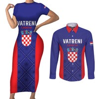 Personalized Croatia 2024 Football Couples Matching Short Sleeve Bodycon Dress and Long Sleeve Button Shirt Hrvatska Vatreni - Wonder Print Shop