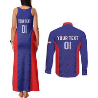 Personalized Croatia 2024 Football Couples Matching Tank Maxi Dress and Long Sleeve Button Shirt Hrvatska Vatreni - Wonder Print Shop