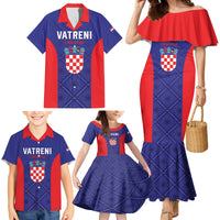 Personalized Croatia 2024 Football Family Matching Mermaid Dress and Hawaiian Shirt Hrvatska Vatreni - Wonder Print Shop