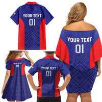 Personalized Croatia 2024 Football Family Matching Off Shoulder Short Dress and Hawaiian Shirt Hrvatska Vatreni - Wonder Print Shop