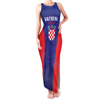 Personalized Croatia 2024 Football Family Matching Tank Maxi Dress and Hawaiian Shirt Hrvatska Vatreni - Wonder Print Shop