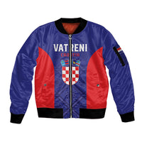 Personalized Croatia 2024 Football Sleeve Zip Bomber Jacket Hrvatska Vatreni - Wonder Print Shop