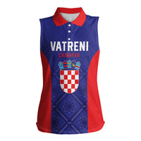 Personalized Croatia 2024 Football Women Sleeveless Polo Shirt Hrvatska Vatreni - Wonder Print Shop