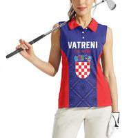 Personalized Croatia 2024 Football Women Sleeveless Polo Shirt Hrvatska Vatreni - Wonder Print Shop