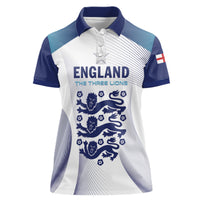 Personalized England 2024 Football Women Polo Shirt Come On The Three Lions - Wonder Print Shop