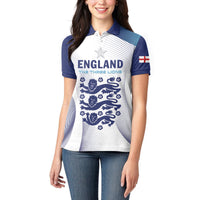 Personalized England 2024 Football Women Polo Shirt Come On The Three Lions - Wonder Print Shop