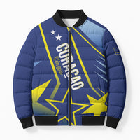 Personalized Country of Curacao Bomber Puffer Jacket Proud of Our Flag