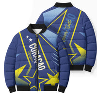 Personalized Country of Curacao Bomber Puffer Jacket Proud of Our Flag