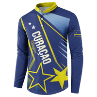 Personalized Country of Curacao Button Sweatshirt Proud of Our Flag