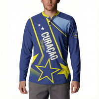 Personalized Country of Curacao Button Sweatshirt Proud of Our Flag