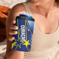 Personalized Country of Curacao 4 in 1 Can Cooler Tumbler Proud of Our Flag