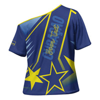 Personalized Country of Curacao Cross Shoulder Shirt Proud of Our Flag