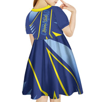 Personalized Country of Curacao Kid Short Sleeve Dress Proud of Our Flag