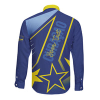 Personalized Country of Curacao Long Sleeve Button Shirt Proud of Our Flag