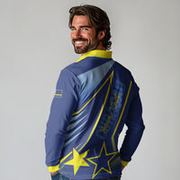 Personalized Country of Curacao Long Sleeve Polo Shirt Proud of Our Flag