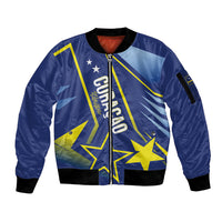 Personalized Country of Curacao Sleeve Zip Bomber Jacket Proud of Our Flag
