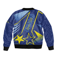 Personalized Country of Curacao Sleeve Zip Bomber Jacket Proud of Our Flag