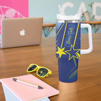 Personalized Country of Curacao Tumbler With Handle Proud of Our Flag