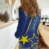 Personalized Country of Curacao Women Casual Shirt Proud of Our Flag