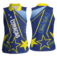 Personalized Country of Curacao Women Sleeveless Polo Shirt Proud of Our Flag