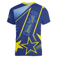 Personalized Country of Curacao Women V-Neck T-Shirt Proud of Our Flag