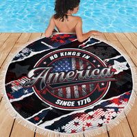 No Kings In America Since 1776 Beach Blanket Grunge Style - Wonder Print Shop