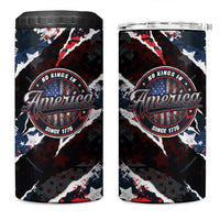 No Kings In America Since 1776 4 in 1 Can Cooler Tumbler Grunge Style - Wonder Print Shop
