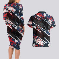 No Kings In America Since 1776 Couples Matching Long Sleeve Bodycon Dress and Hawaiian Shirt Grunge Style - Wonder Print Shop