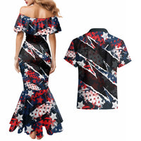 No Kings In America Since 1776 Couples Matching Mermaid Dress and Hawaiian Shirt Grunge Style - Wonder Print Shop