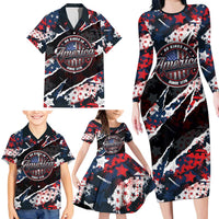 No Kings In America Since 1776 Family Matching Long Sleeve Bodycon Dress and Hawaiian Shirt Grunge Style - Wonder Print Shop