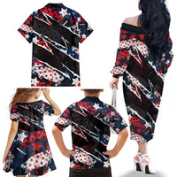 No Kings In America Since 1776 Family Matching Off The Shoulder Long Sleeve Dress and Hawaiian Shirt Grunge Style - Wonder Print Shop
