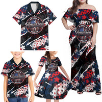 No Kings In America Since 1776 Family Matching Off Shoulder Maxi Dress and Hawaiian Shirt Grunge Style - Wonder Print Shop