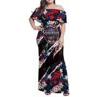 No Kings In America Since 1776 Family Matching Off Shoulder Maxi Dress and Hawaiian Shirt Grunge Style - Wonder Print Shop