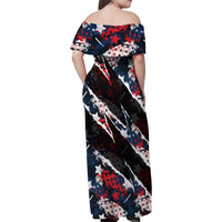 No Kings In America Since 1776 Family Matching Off Shoulder Maxi Dress and Hawaiian Shirt Grunge Style - Wonder Print Shop