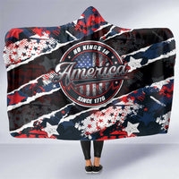 No Kings In America Since 1776 Hooded Blanket Grunge Style - Wonder Print Shop