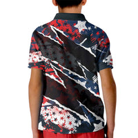 No Kings In America Since 1776 Kid Polo Shirt Grunge Style - Wonder Print Shop