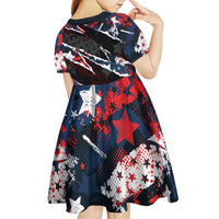 No Kings In America Since 1776 Kid Short Sleeve Dress Grunge Style - Wonder Print Shop