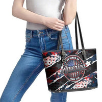 No Kings In America Since 1776 Leather Tote Bag Grunge Style - Wonder Print Shop