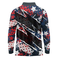 No Kings In America Since 1776 Long Sleeve Polo Shirt Grunge Style - Wonder Print Shop