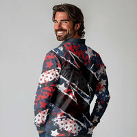 No Kings In America Since 1776 Long Sleeve Polo Shirt Grunge Style - Wonder Print Shop