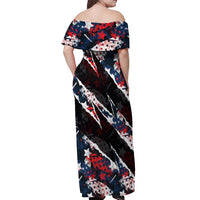 No Kings In America Since 1776 Off Shoulder Maxi Dress Grunge Style - Wonder Print Shop