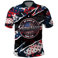 No Kings In America Since 1776 Polo Shirt Grunge Style - Wonder Print Shop
