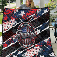 No Kings In America Since 1776 Quilt Grunge Style - Wonder Print Shop