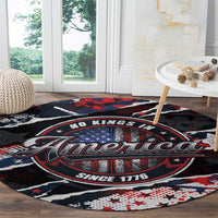 No Kings In America Since 1776 Round Carpet Grunge Style - Wonder Print Shop