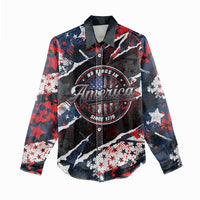 No Kings In America Since 1776 Women Casual Shirt Grunge Style - Wonder Print Shop