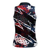 No Kings In America Since 1776 Women Sleeveless Polo Shirt Grunge Style - Wonder Print Shop