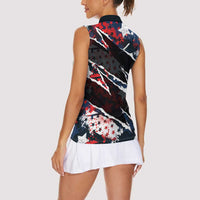 No Kings In America Since 1776 Women Sleeveless Polo Shirt Grunge Style - Wonder Print Shop