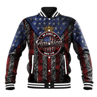 No Kings In America Since 1777 Baseball Jacket Retro Vibe - Wonder Print Shop