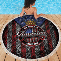 No Kings In America Since 1777 Beach Blanket Retro Vibe - Wonder Print Shop