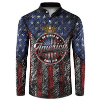 No Kings In America Since 1777 Button Sweatshirt Retro Vibe - Wonder Print Shop